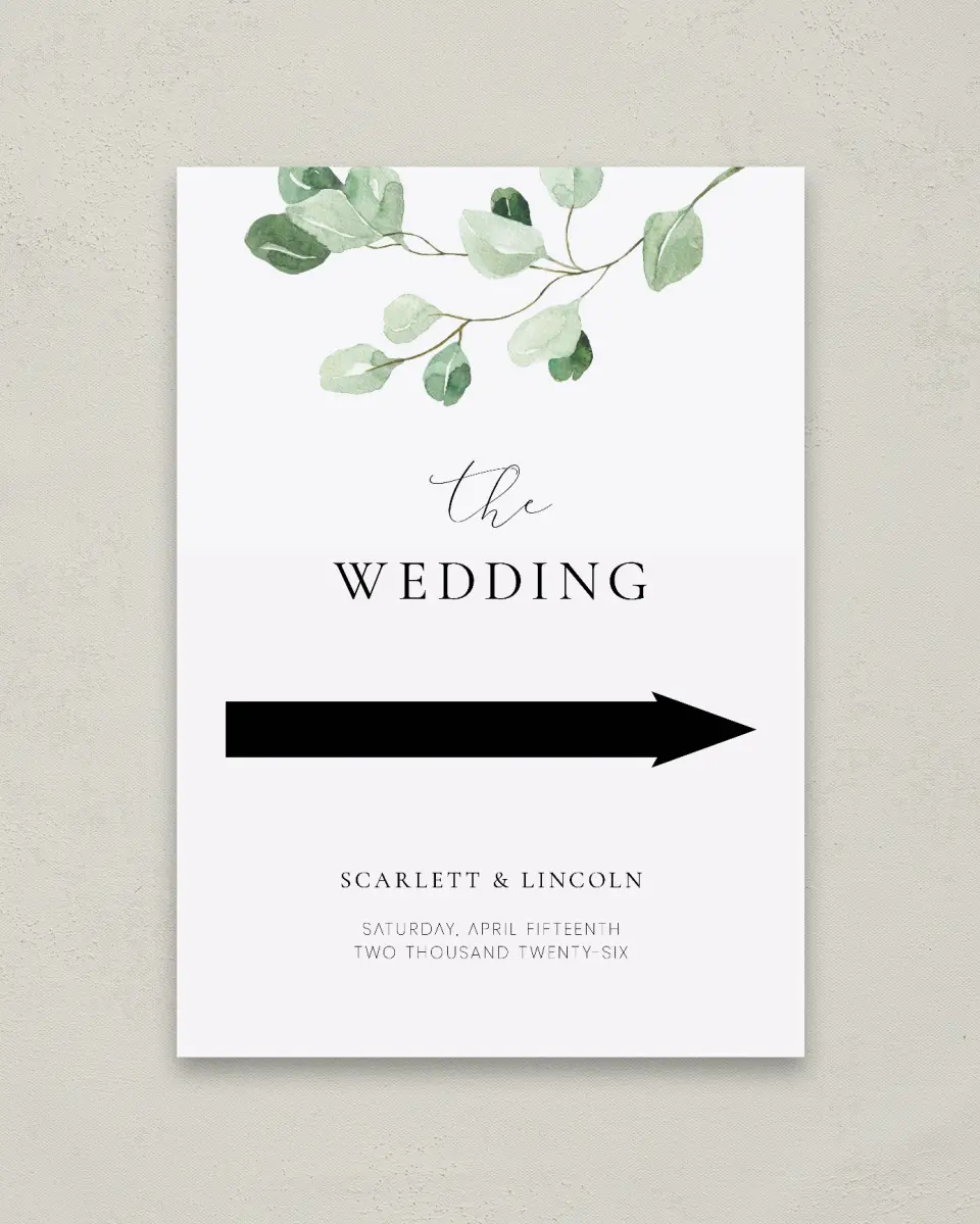 This is a 20" x 28" Direction Sign called Sweet Greenery printed in full color