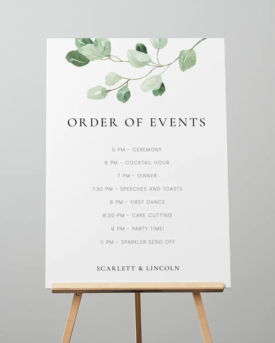 This is a 20" x 28" Schedule Sign called Sweet Greenery printed in full color