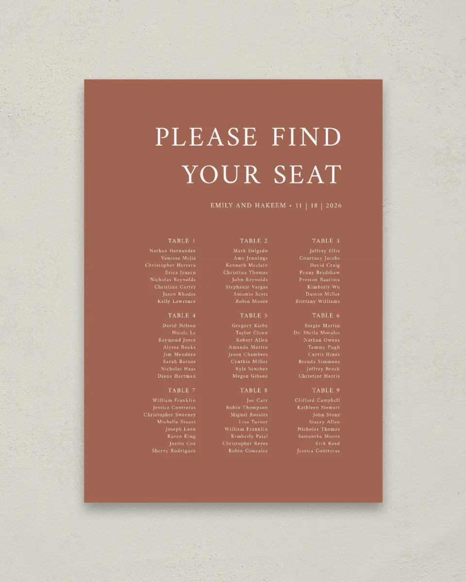 This is a 20" x 28" Seating Chart Sign called Timeless Truth printed in full color