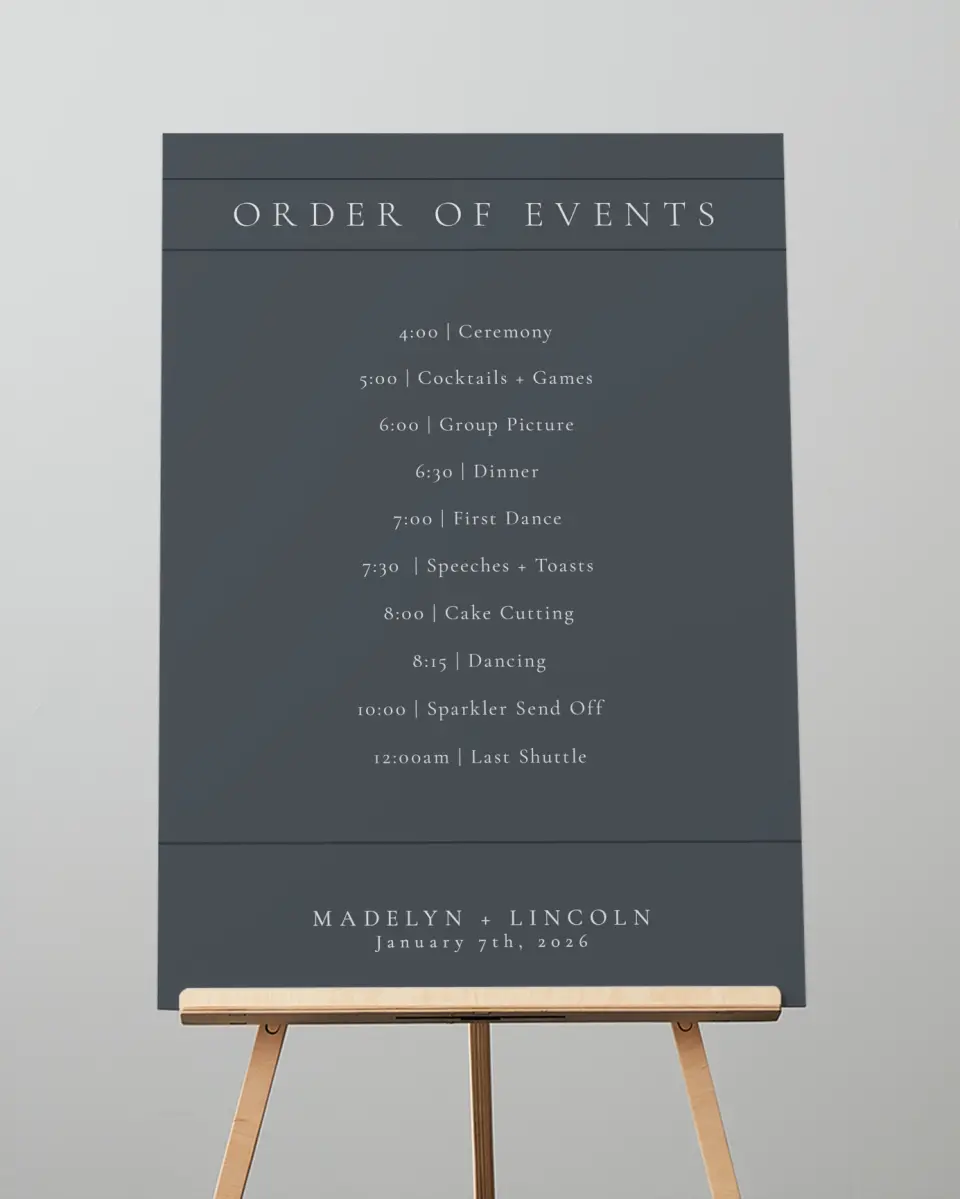This is a 20" x 28" Schedule Sign called Subtle Wreath printed in full color