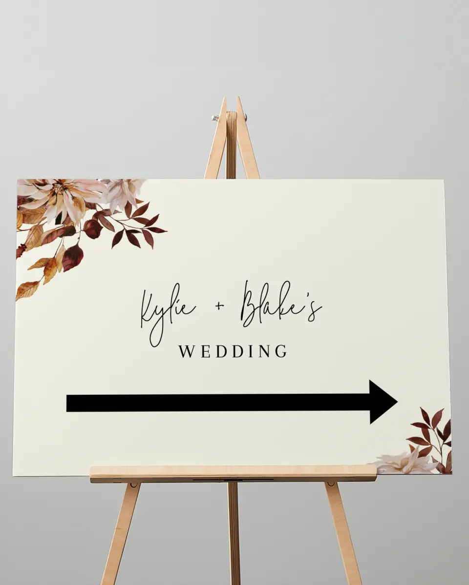 This is a 20" x 28" Direction Sign called Country Blooms printed in full color