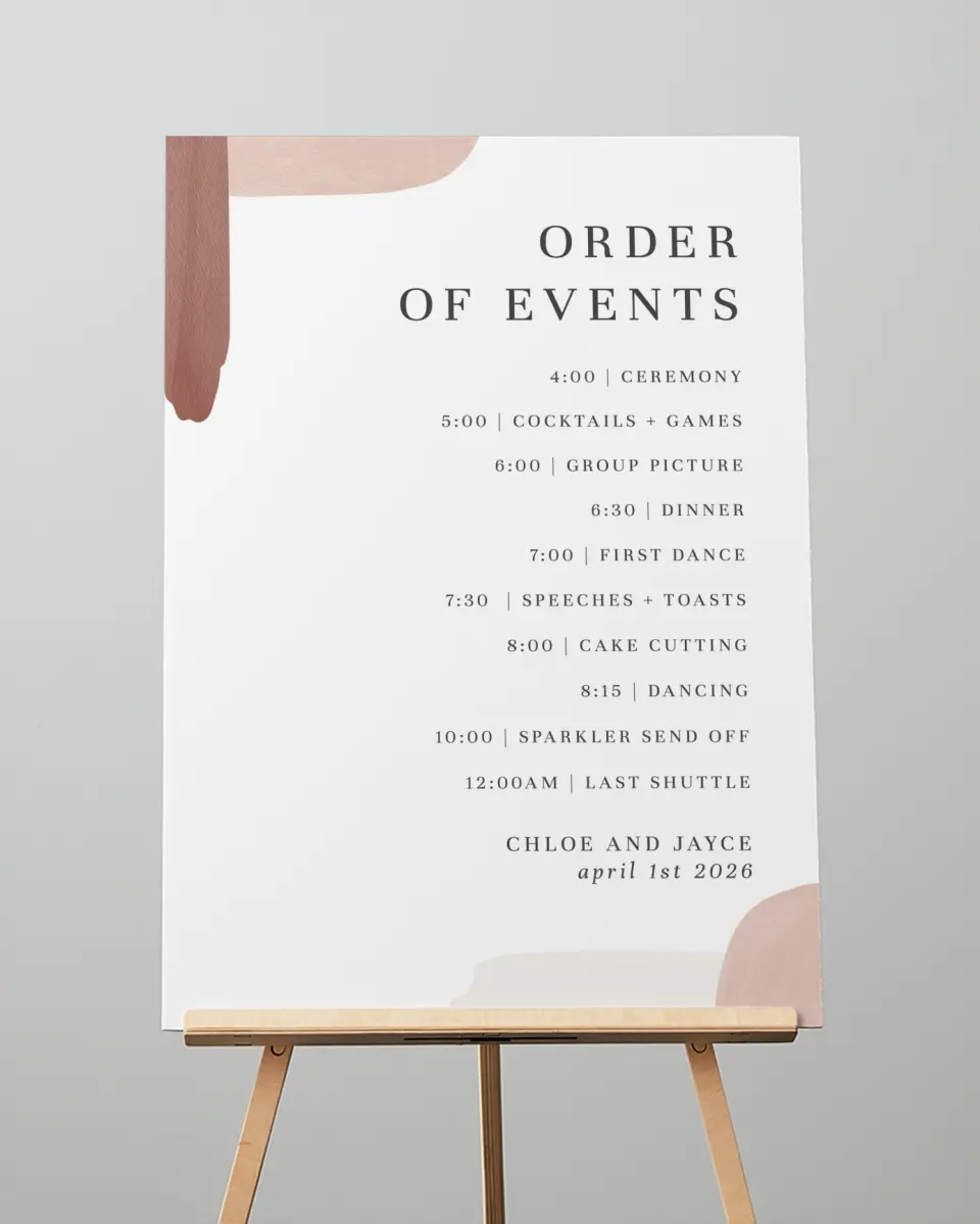 This is a 20" x 28" Schedule Sign called Mod Paint printed in full color