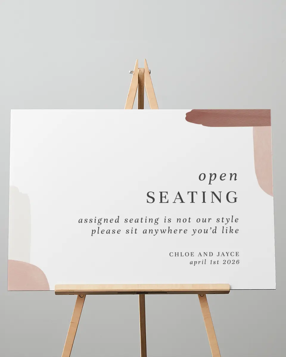 This is a 20" x 28" Pick a Seat Sign called Mod Paint printed in full color