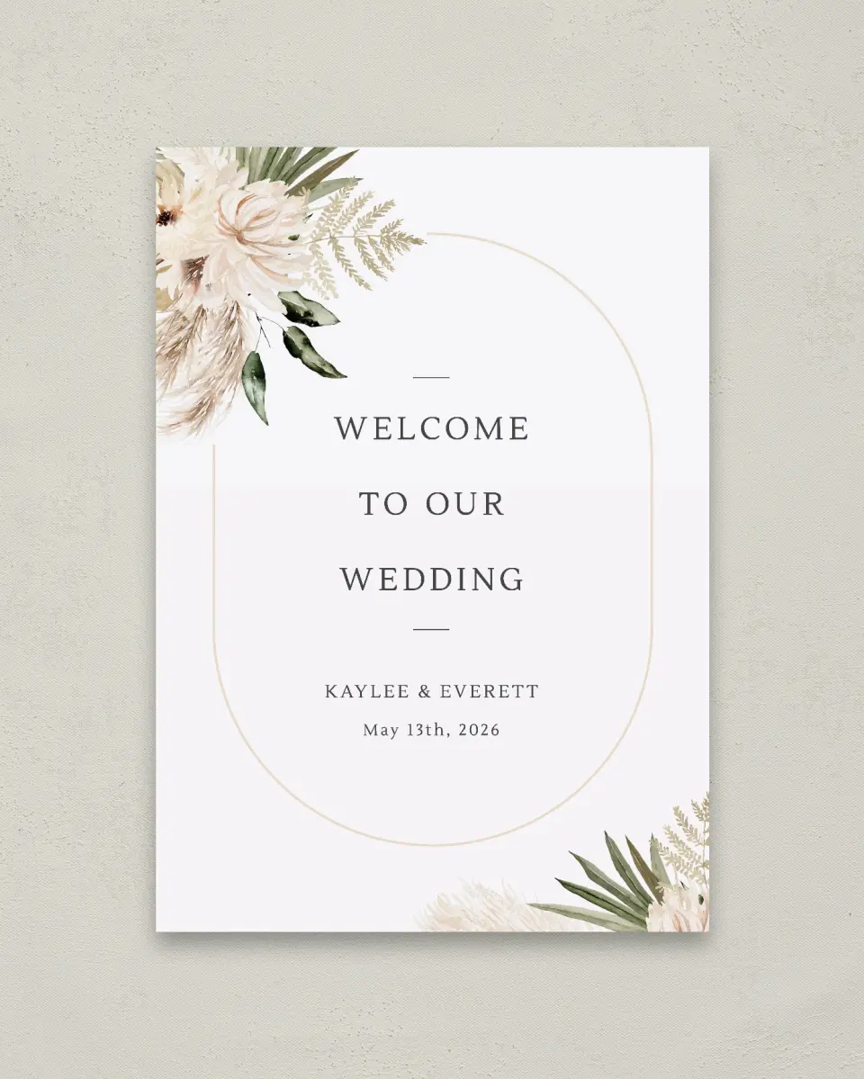 This is a 20" x 28" Welcome Sign called Serene Flora printed in full color