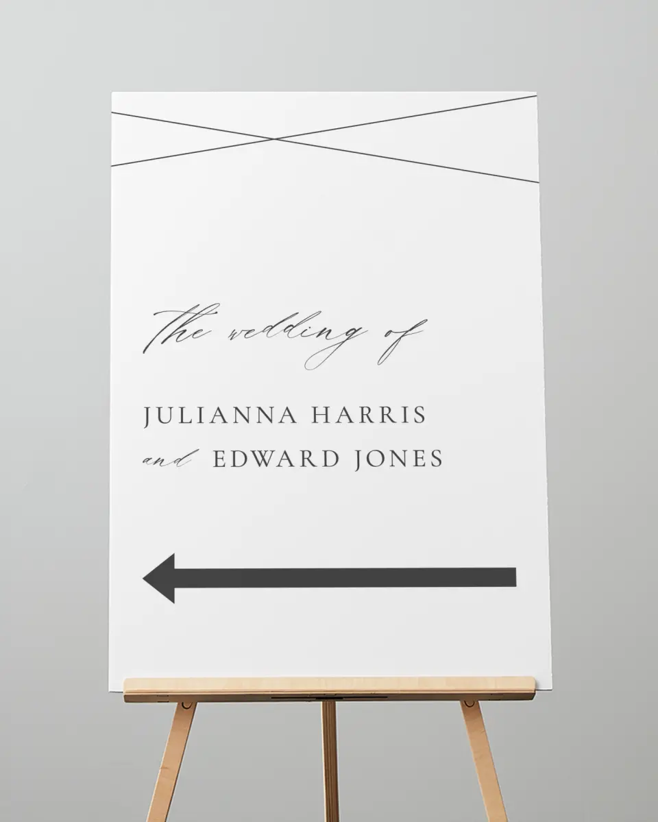 This is a 20" x 28" Direction Sign called Distinct Lines printed in full color