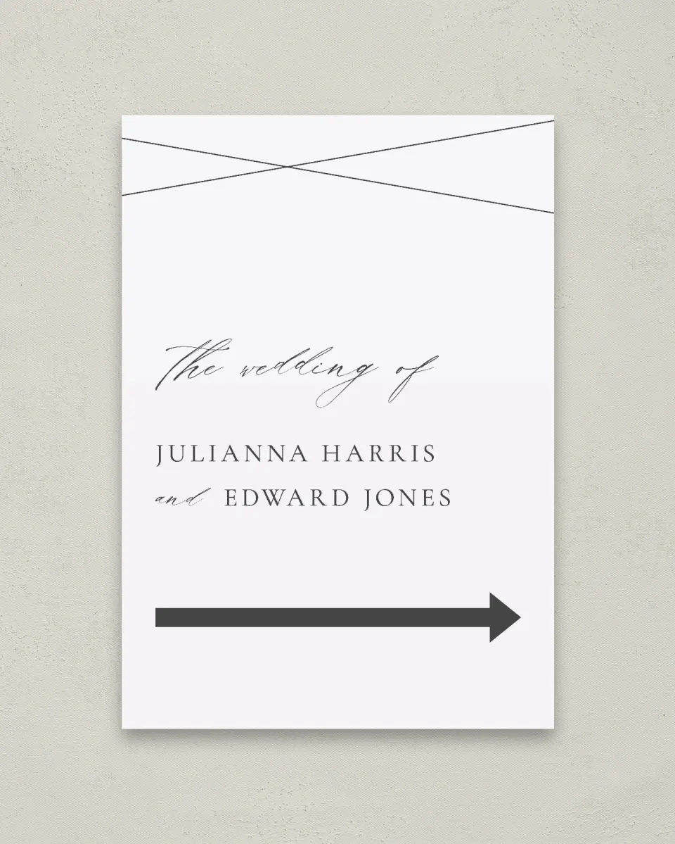 This is a 20" x 28" Direction Sign called Distinct Lines printed in full color