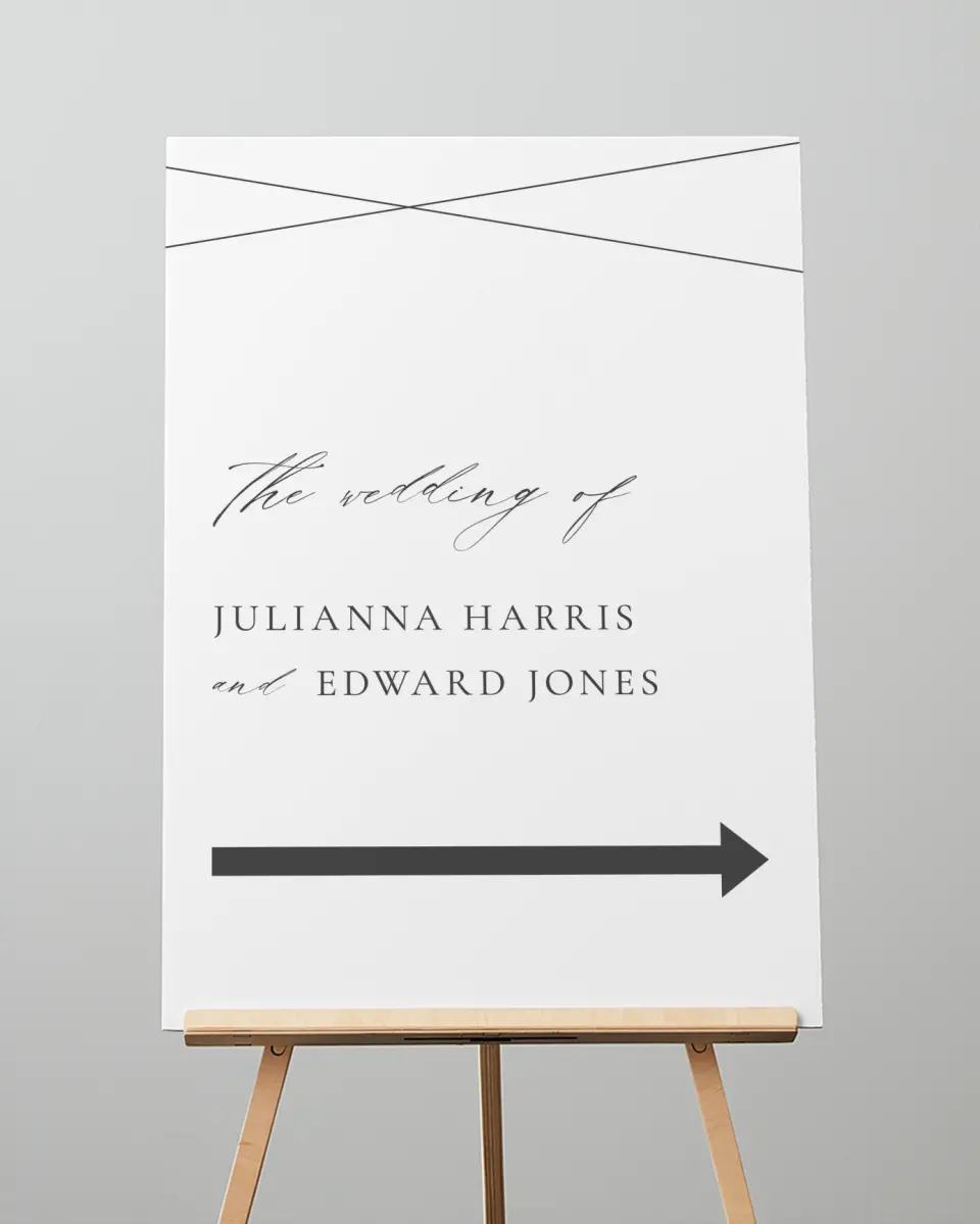 This is a 20" x 28" Direction Sign called Distinct Lines printed in full color