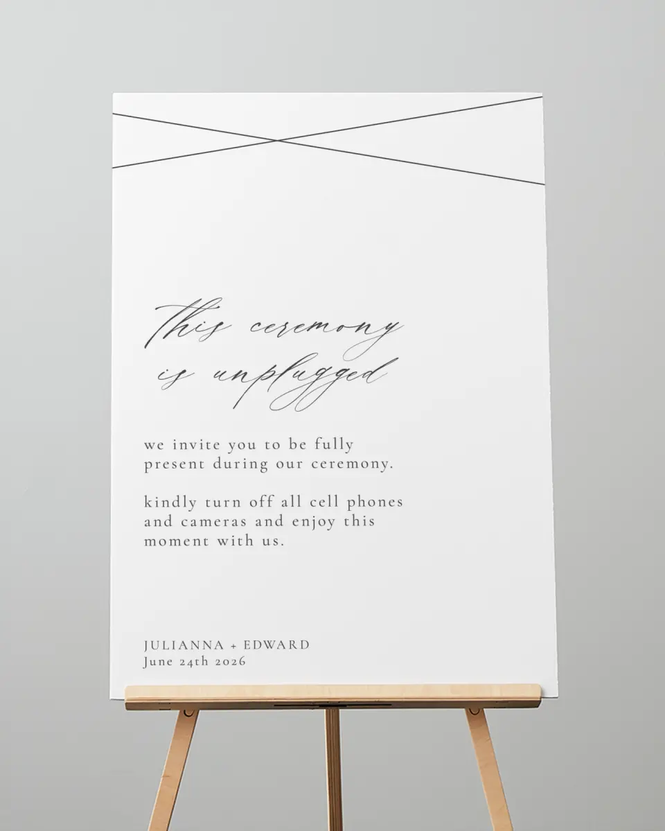 This is a 20" x 28" Unplugged Sign called Distinct Lines printed in full color