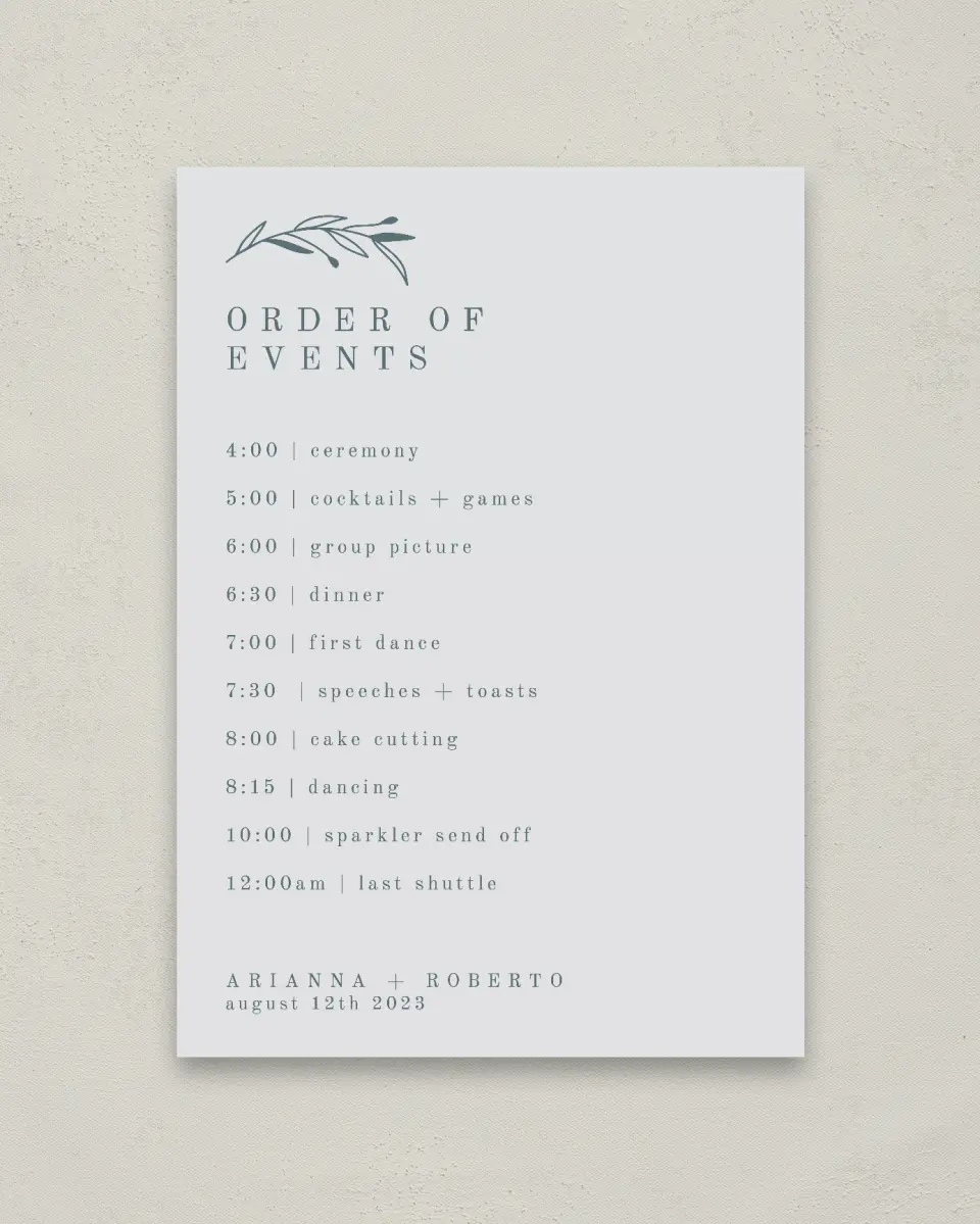 This is a 20" x 28" Schedule Sign called Growing Arc printed in full color