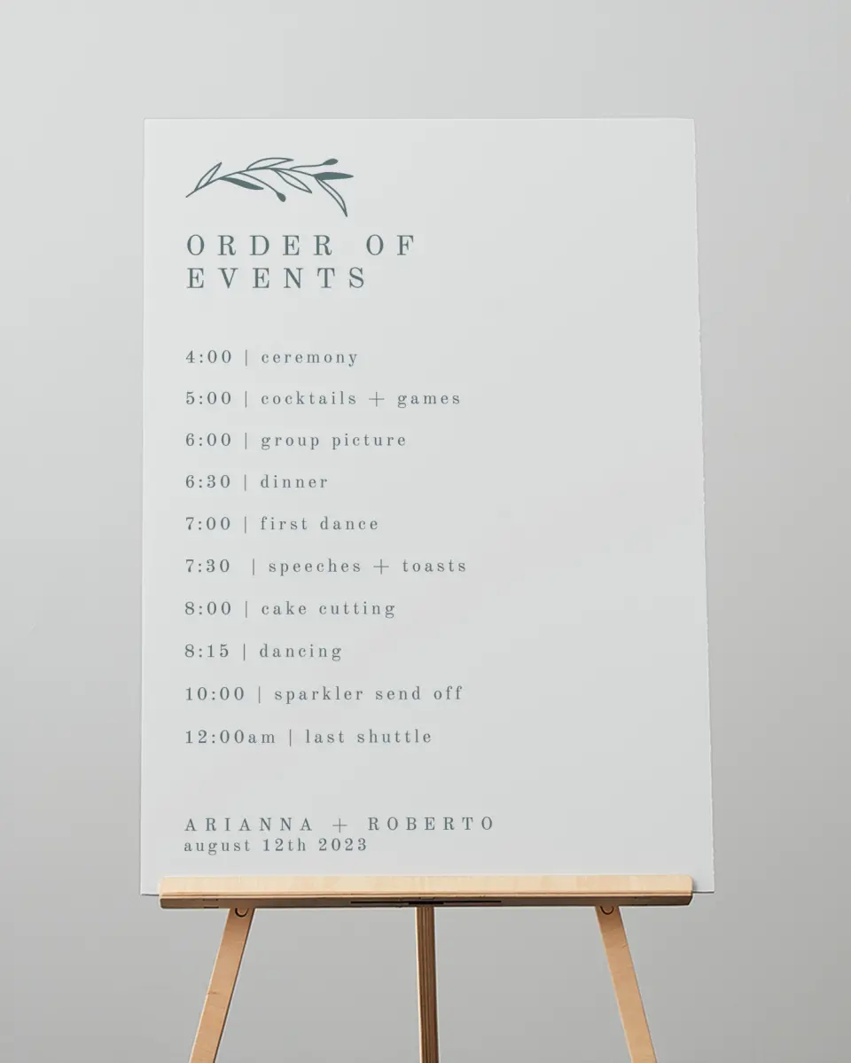 This is a 20" x 28" Schedule Sign called Growing Arc printed in full color