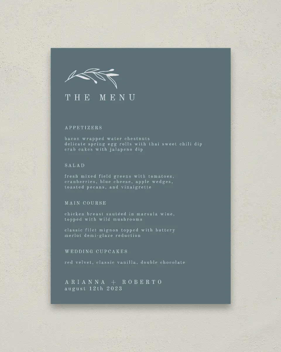 This is a 20" x 28" Menu Sign called Growing Arc printed in full color