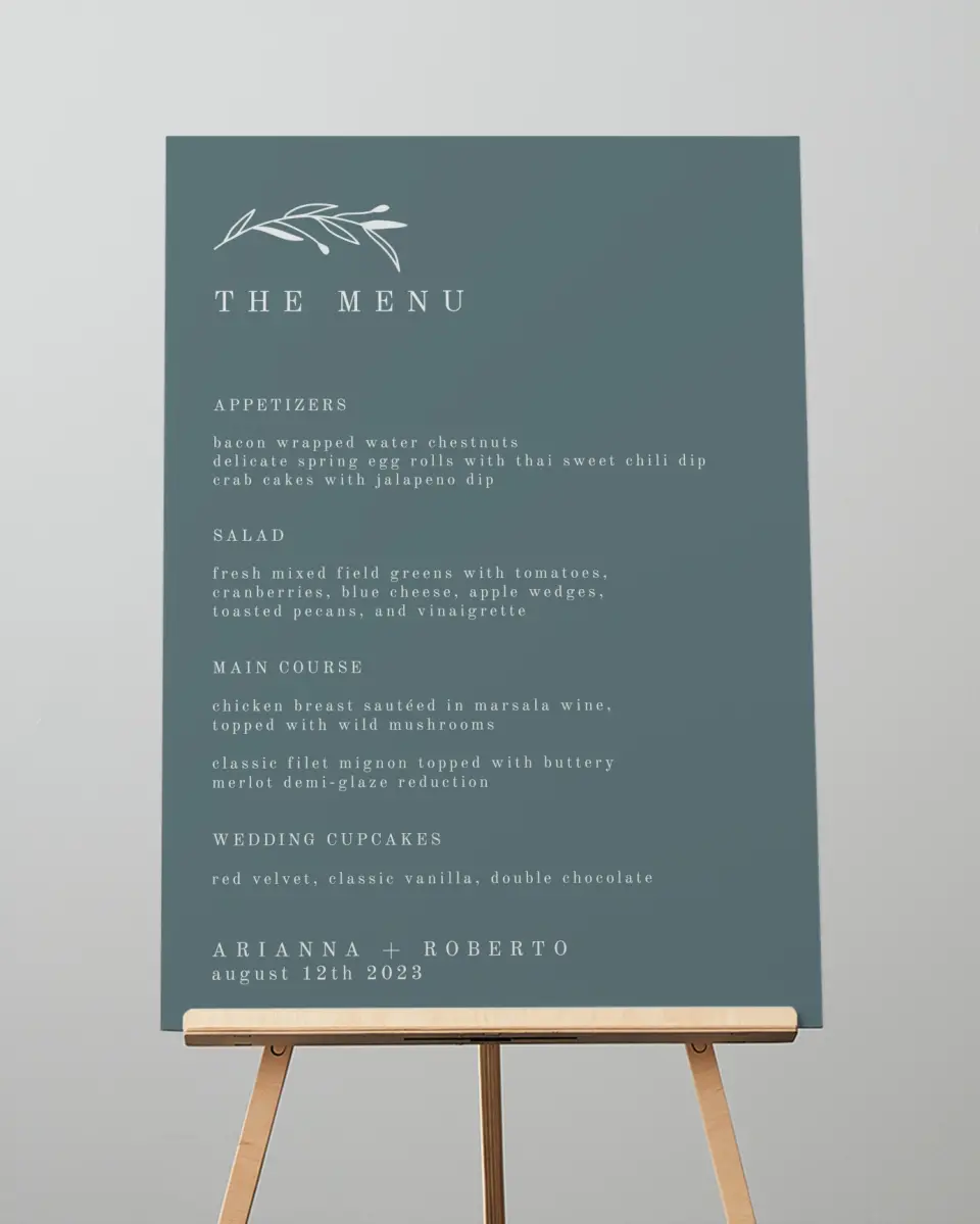 This is a 20" x 28" Menu Sign called Growing Arc printed in full color