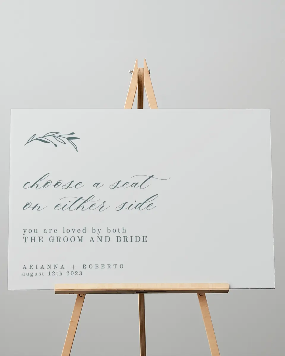 This is a 20" x 28" Pick a Seat Sign called Growing Arc printed in full color