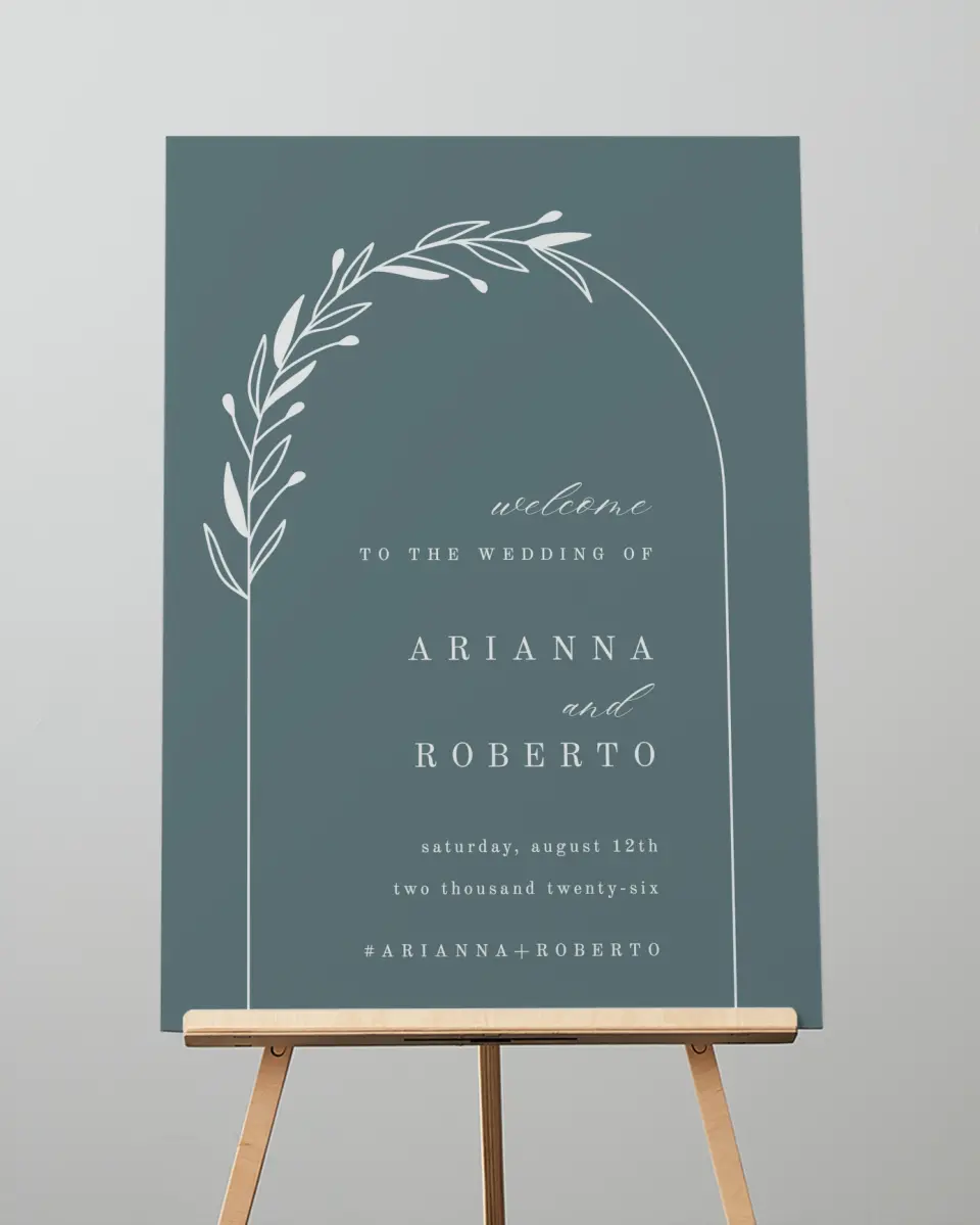 This is a 20" x 28" Welcome Sign called Growing Arc printed in full color