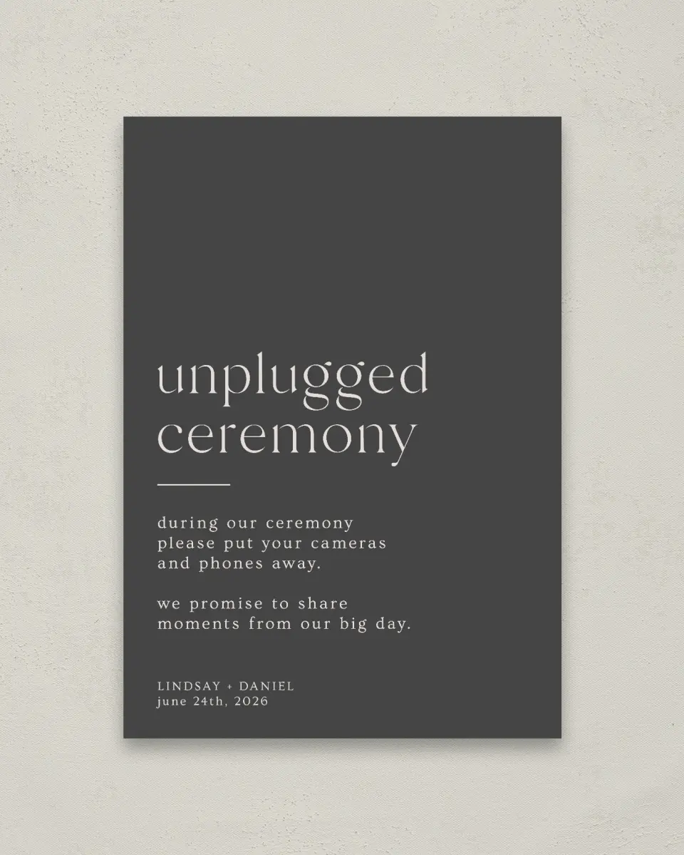 This is a 20" x 28" Unplugged Sign called Simple Gathering printed in full color