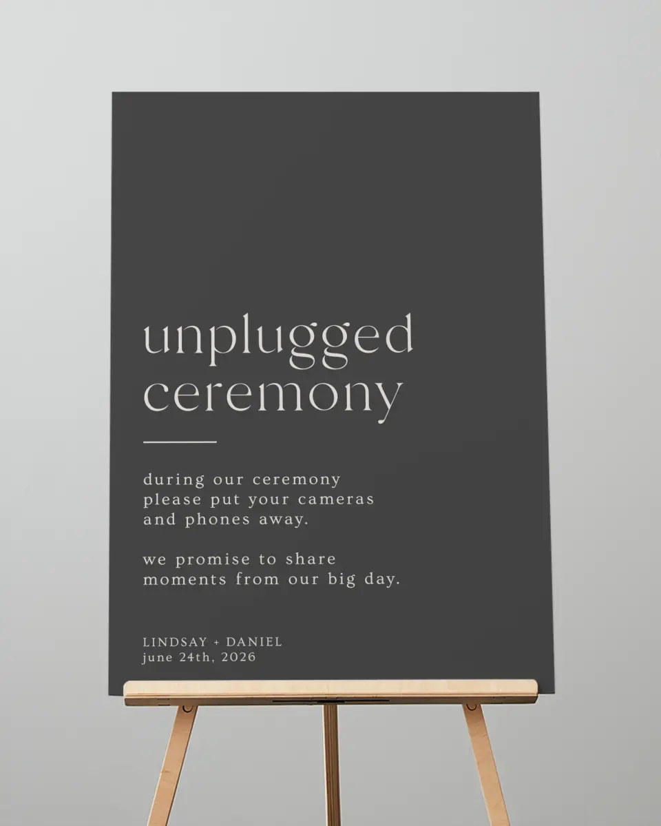 This is a 20" x 28" Unplugged Sign called Simple Gathering printed in full color