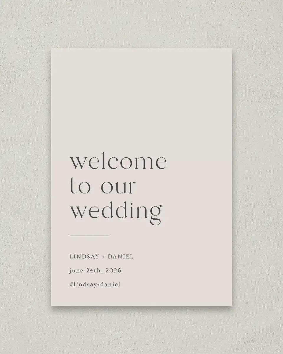 This is a 20" x 28" Welcome Sign called Simple Gathering printed in full color