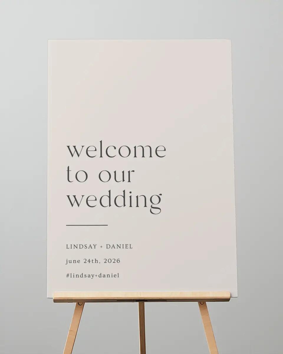 This is a 20" x 28" Welcome Sign called Simple Gathering printed in full color