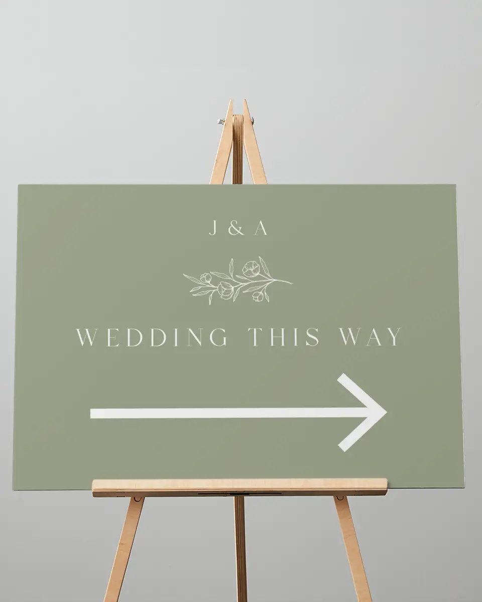 This is a 20" x 28" Direction Sign called The Jasmine printed in full color