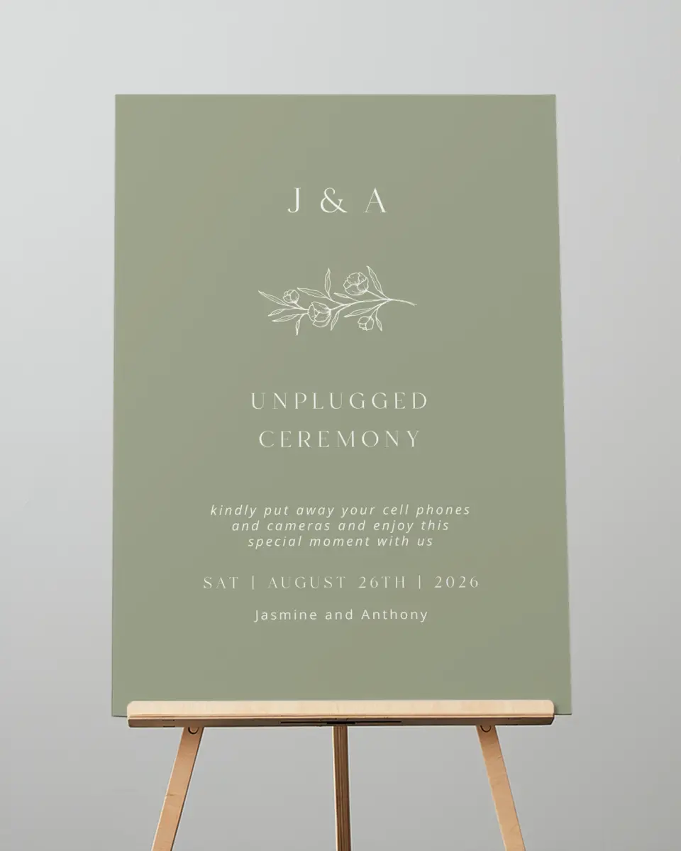 This is a 20" x 28" Unplugged Sign called The Jasmine printed in full color