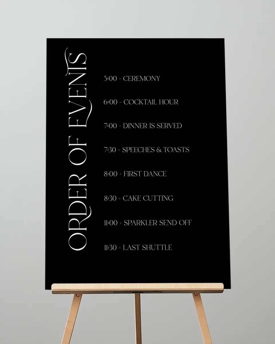 This is a 20" x 28" Schedule Sign called The Lucy printed in full color