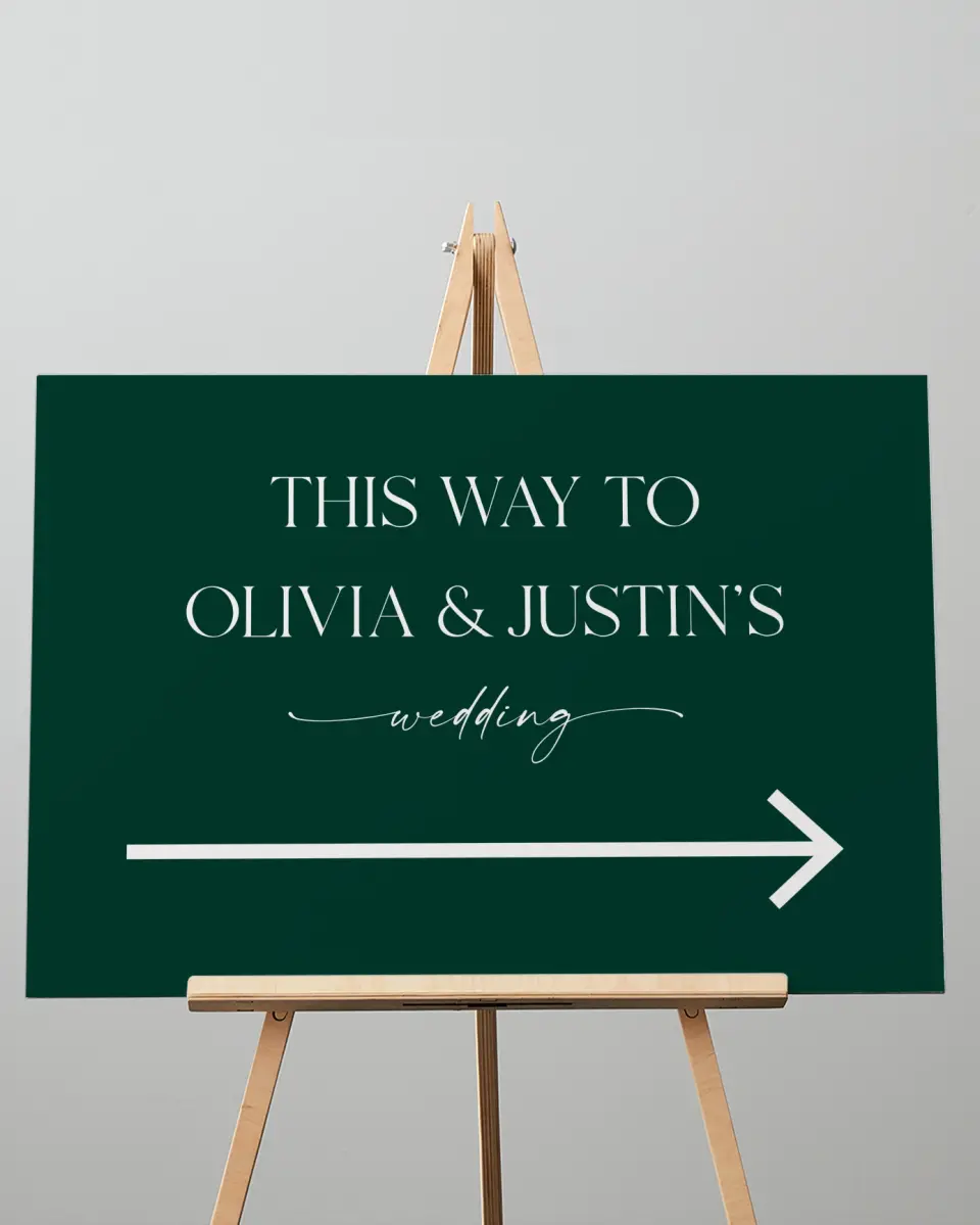 This is a 20" x 28" Direction Sign called The Olivia printed in full color