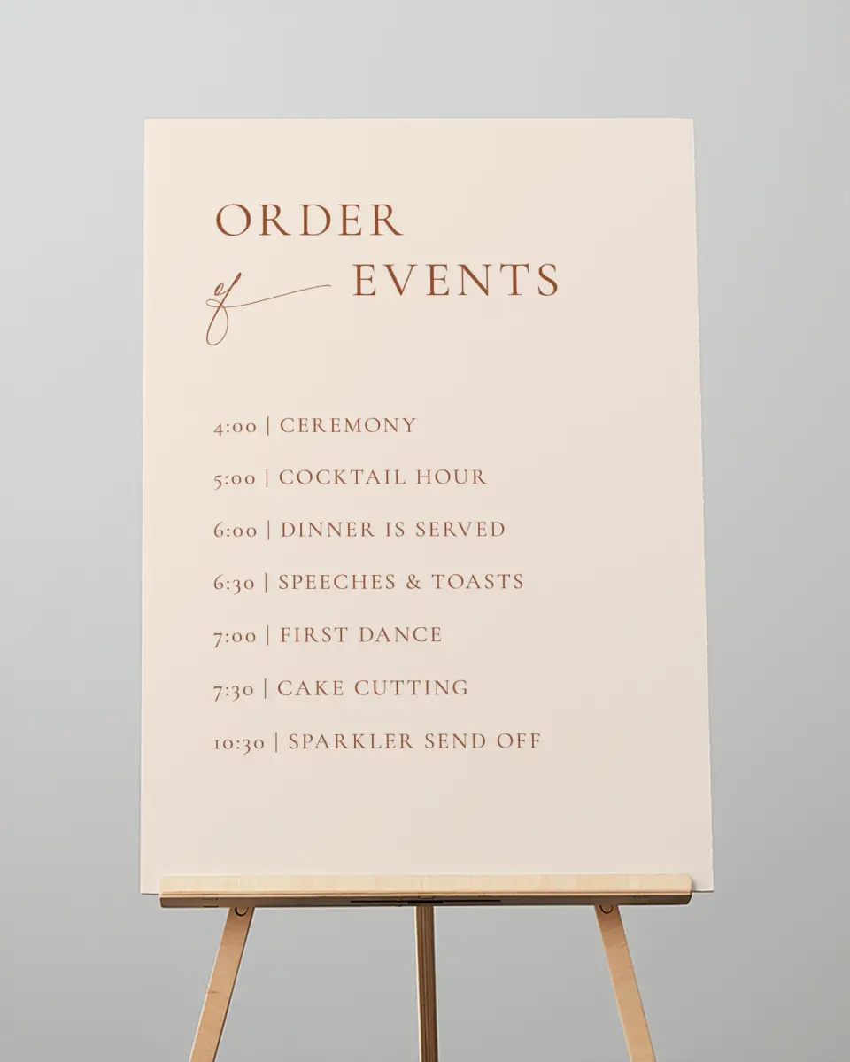 This is a 20" x 28" Schedule Sign called The Kyleigh printed in full color