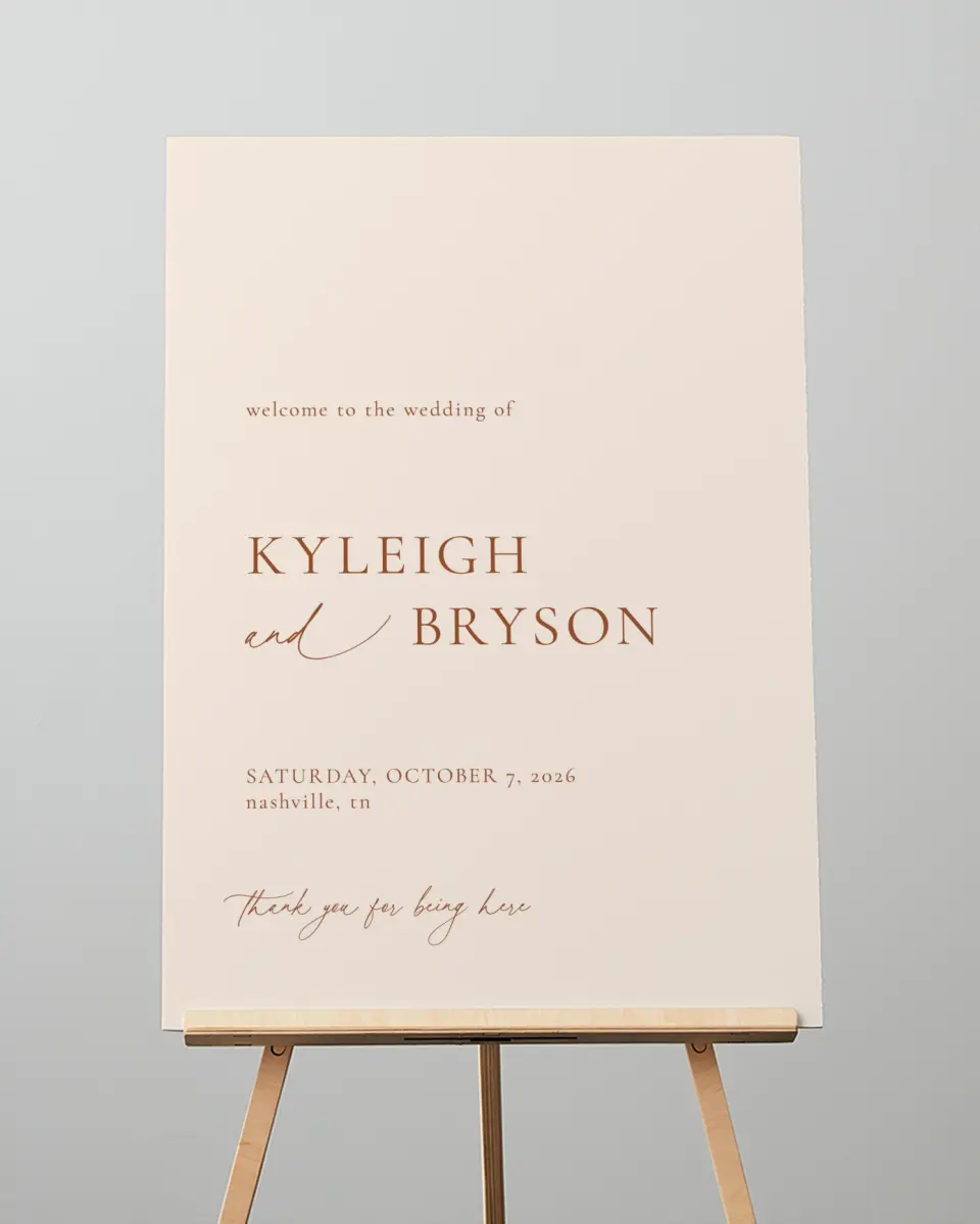 This is a 20" x 28" Welcome Sign called The Kyleigh printed in full color