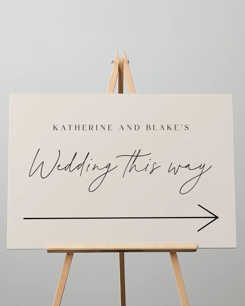 This is a 20" x 28" Direction Sign called Simple Elegance printed in full color