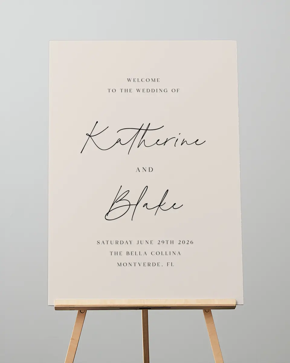 This is a 20" x 28" Welcome Sign called Simple Elegance printed in full color