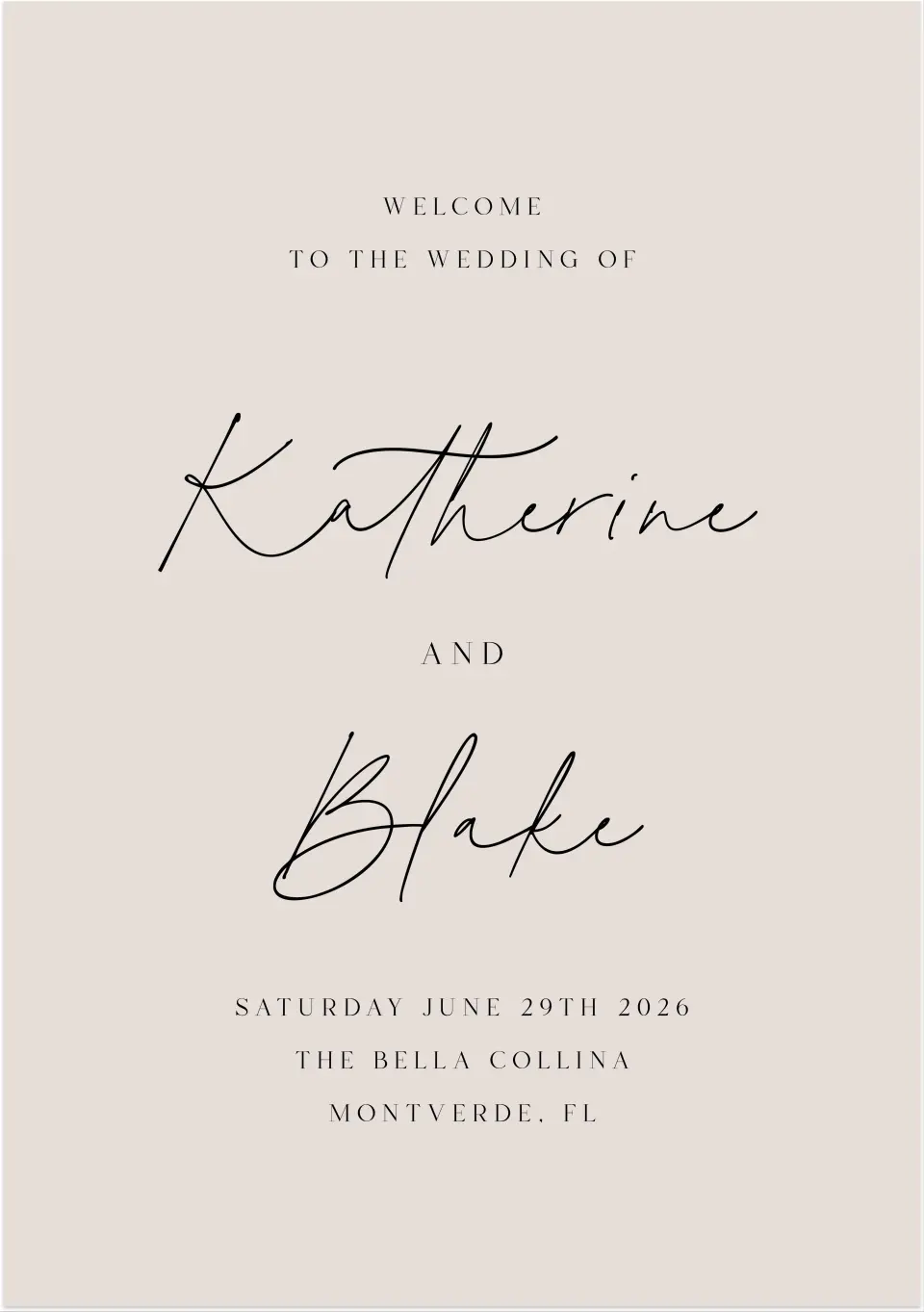 Simple Elegance Wedding Signs