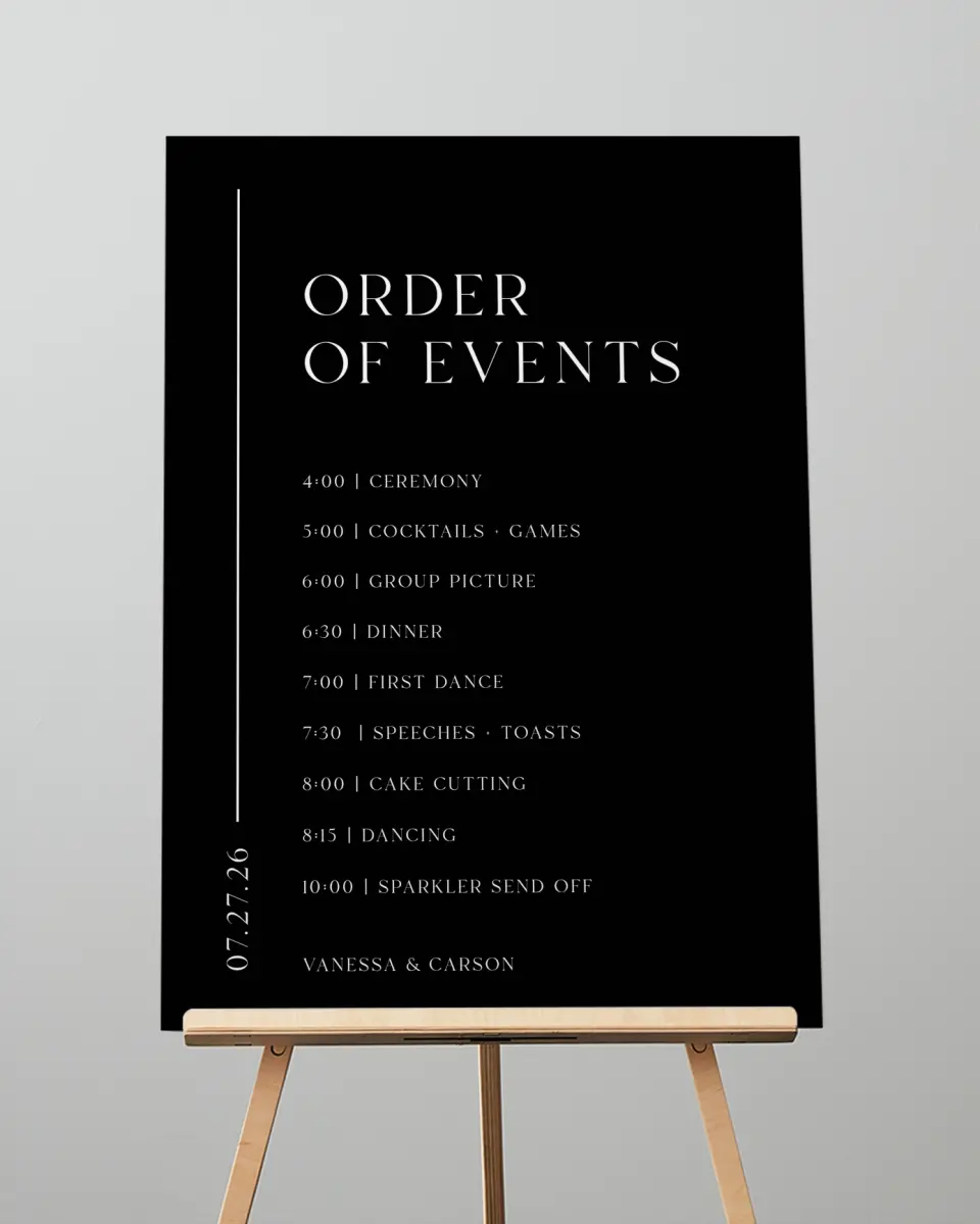 This is a 20" x 28" Schedule Sign called Endless Love printed in full color