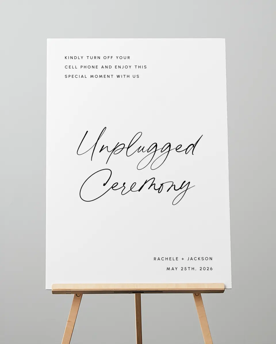 This is a 20" x 28" Unplugged Sign called Modern Simplicity printed in full color