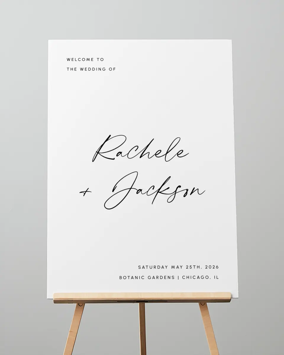 This is a 20" x 28" Welcome Sign called Modern Simplicity printed in full color