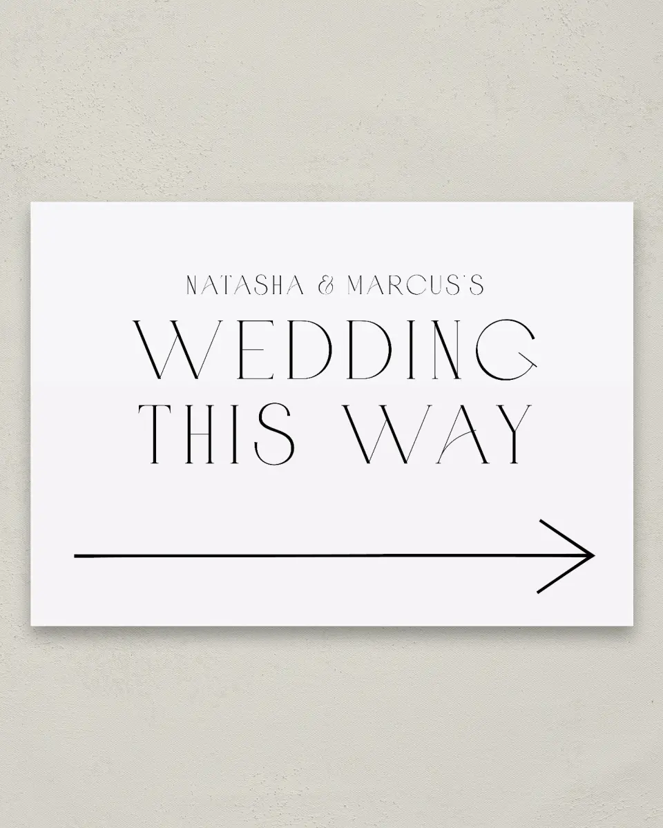 This is a 20" x 28" Direction Sign called Understated Elegance printed in full color
