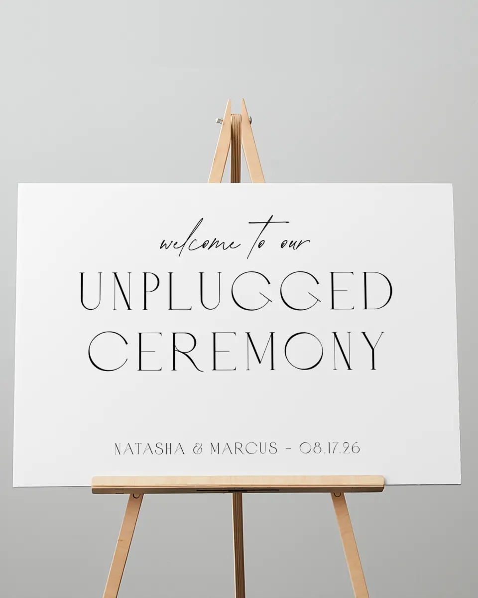This is a 20" x 28" Unplugged Sign called Understated Elegance printed in full color