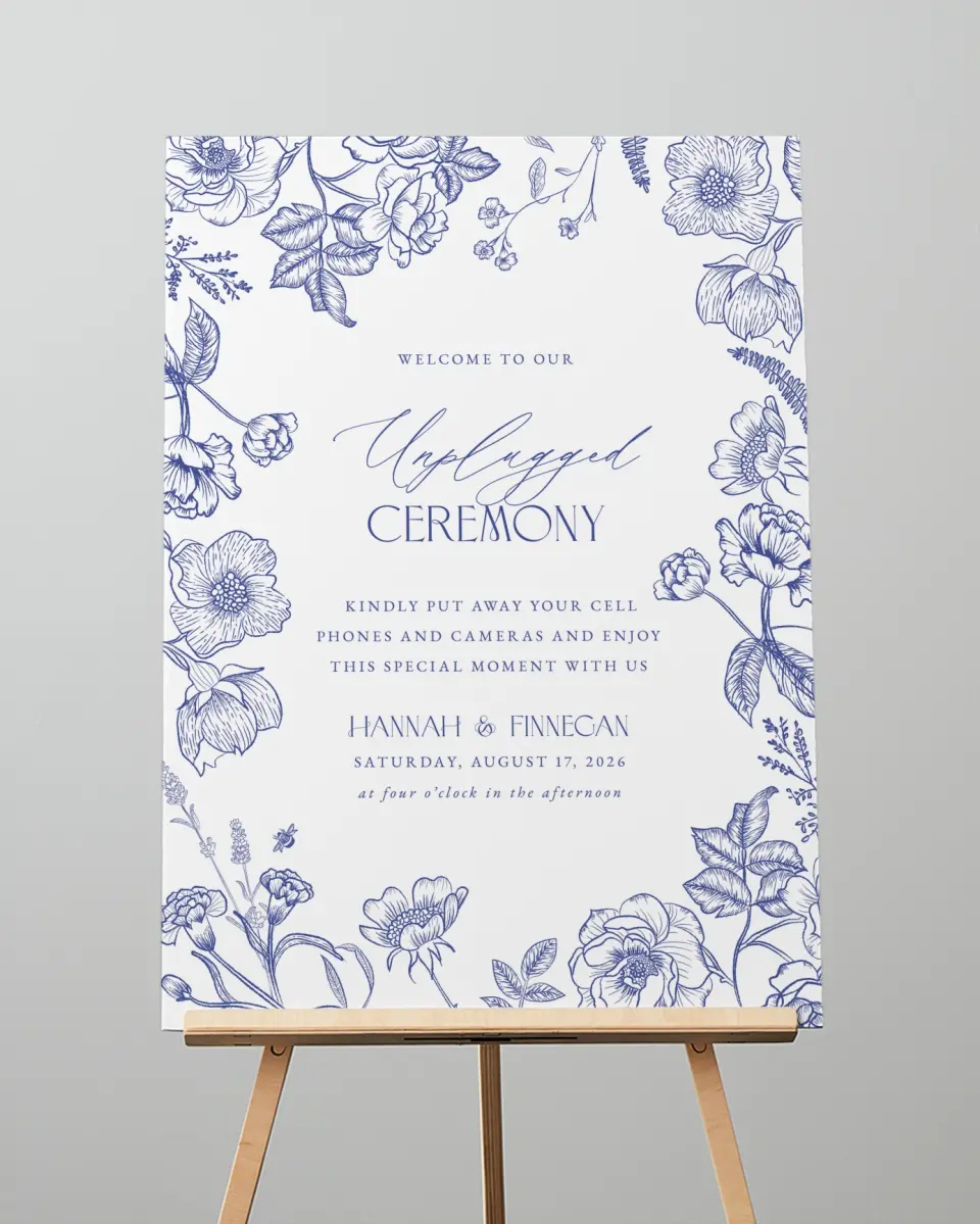 This is a 20" x 28" Unplugged Sign called Modern Chinoiserie printed in full color