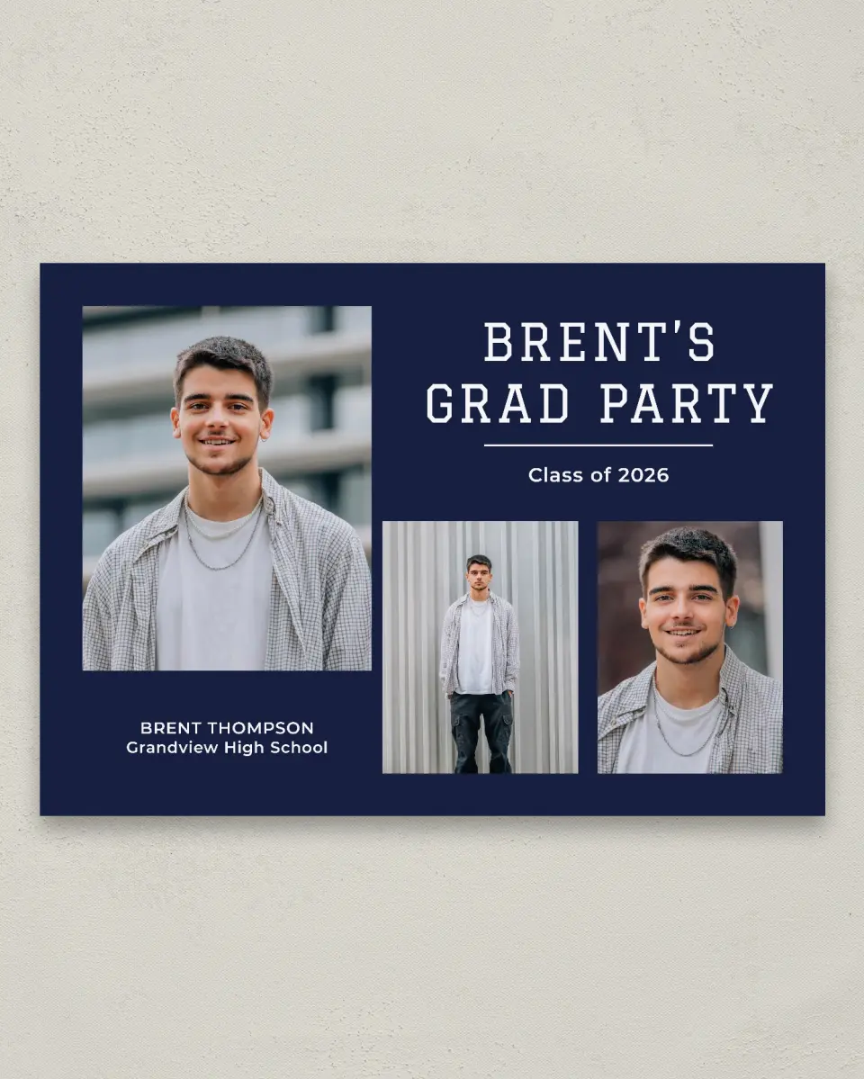 This is a 20" x 28" Welcome Grad Sign called Classic Celebration printed in full color