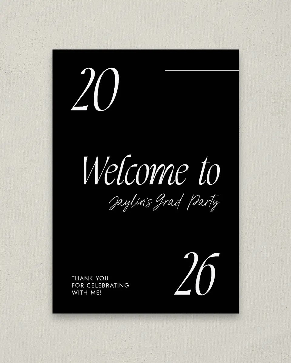 This is a 20" x 28" Welcome Grad Sign called Your Year! printed in full color