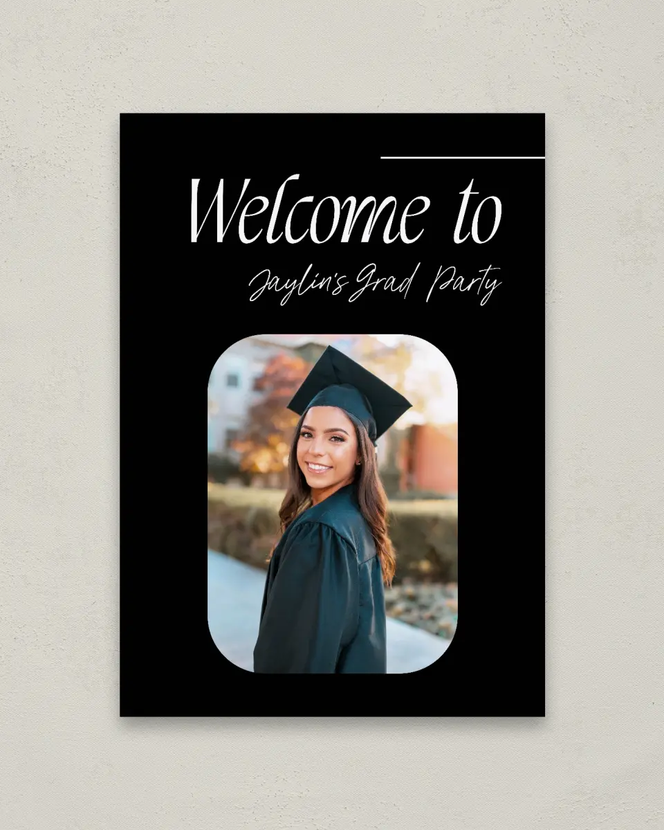 This is a 20" x 28" Welcome Grad Sign called Your Year! printed in full color