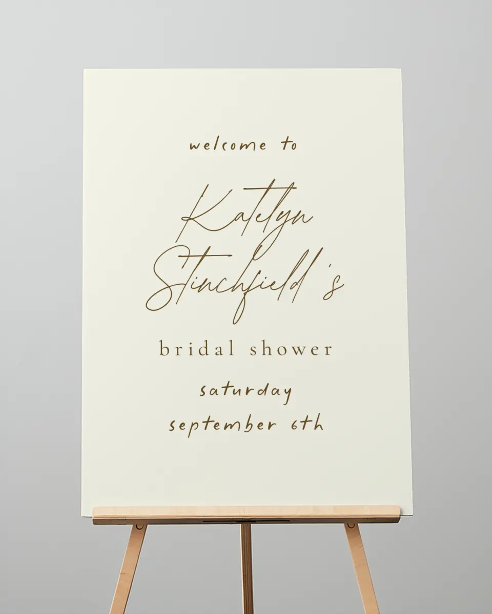 This is a 20" x 28" Welcome Baby Shower Sign called Forest Friends printed in full color