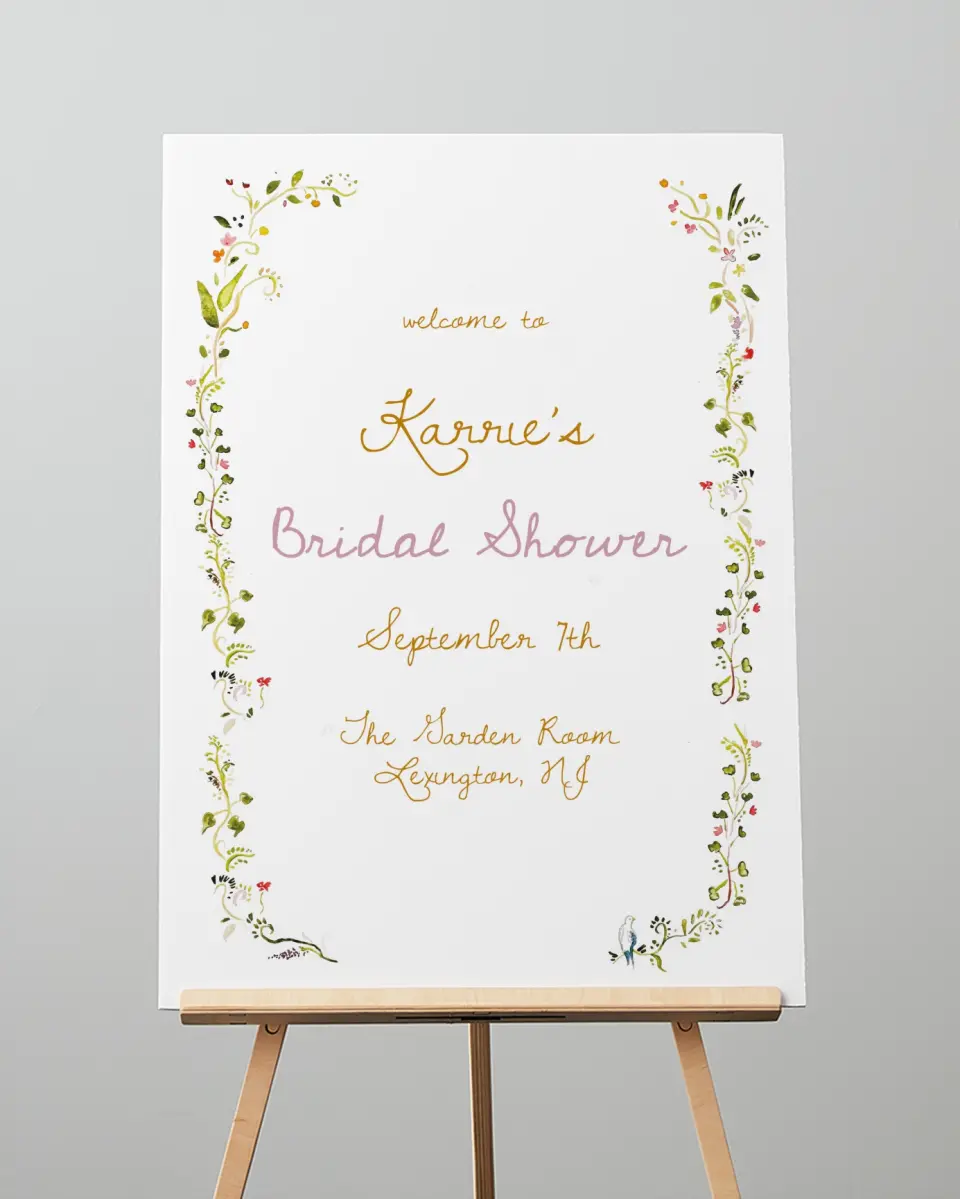 This is a 20" x 28" Welcome Sign called Fairy Garden printed in full color
