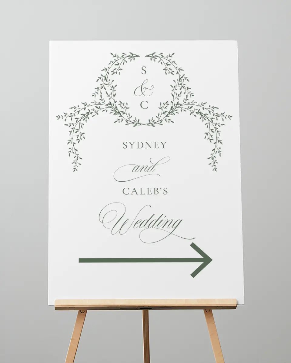 This is a 20" x 28" Direction Sign called Elegant Frame printed in full color