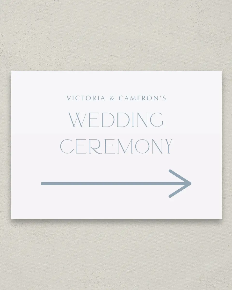 This is a 20" x 28" Direction Sign called The Victoria printed in full color