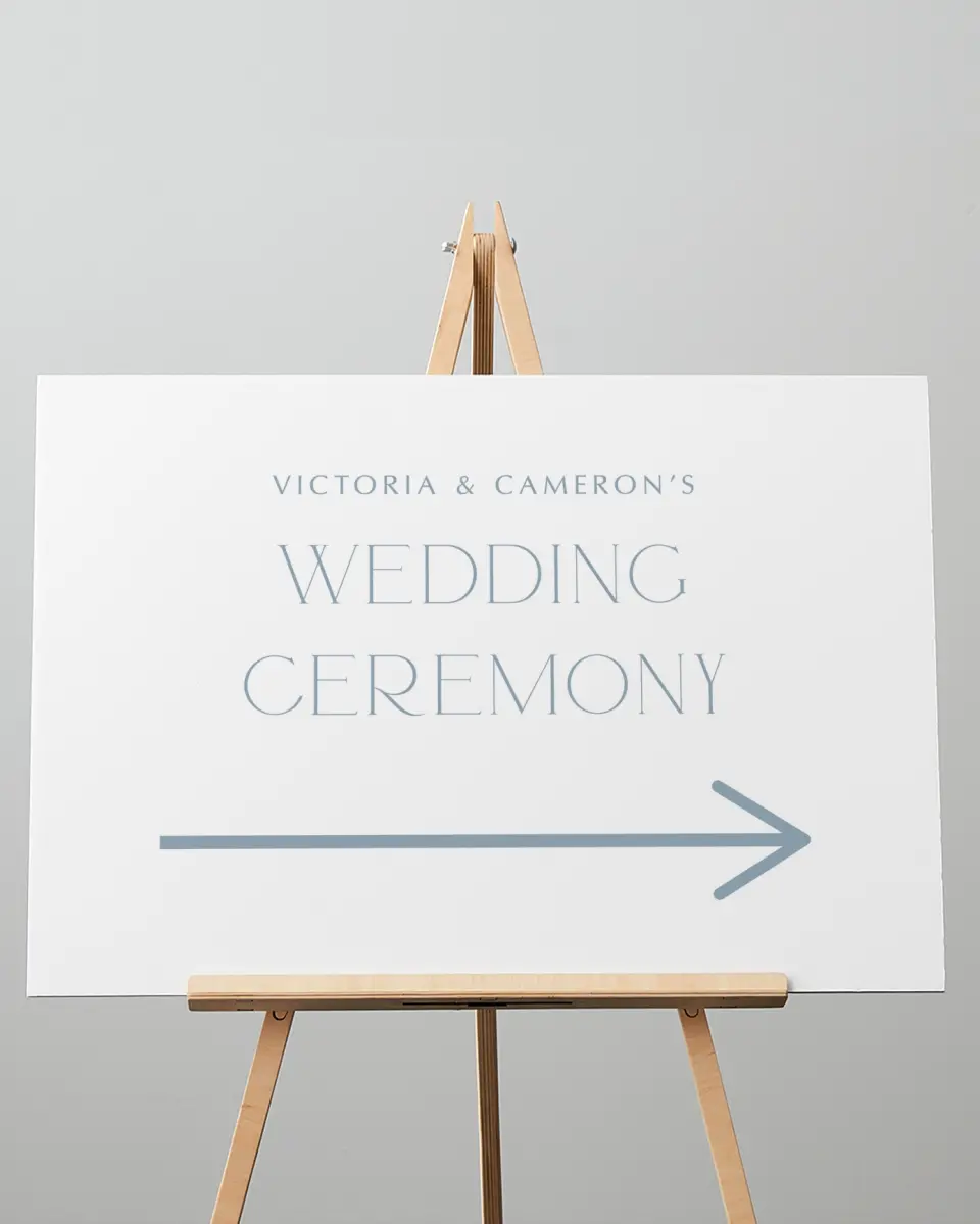 This is a 20" x 28" Direction Sign called The Victoria printed in full color