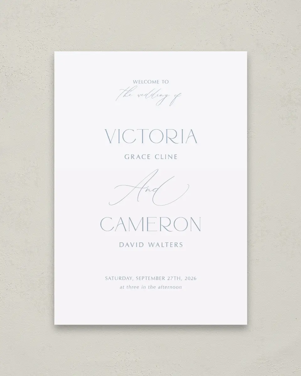 This is a 20" x 28" Welcome Sign called The Victoria printed in full color
