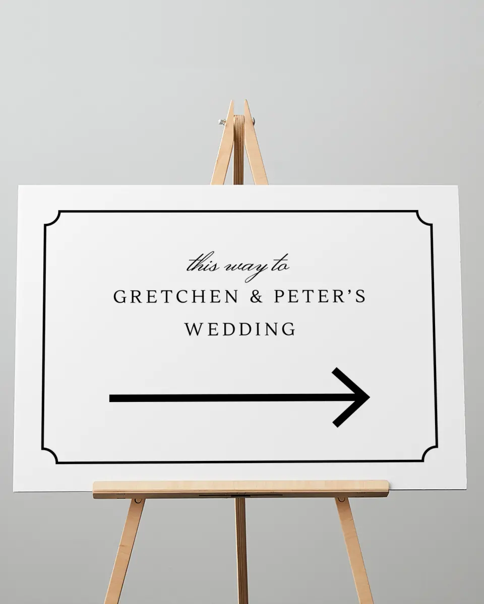 This is a 20" x 28" Direction Sign called Elegant Tradition printed in full color