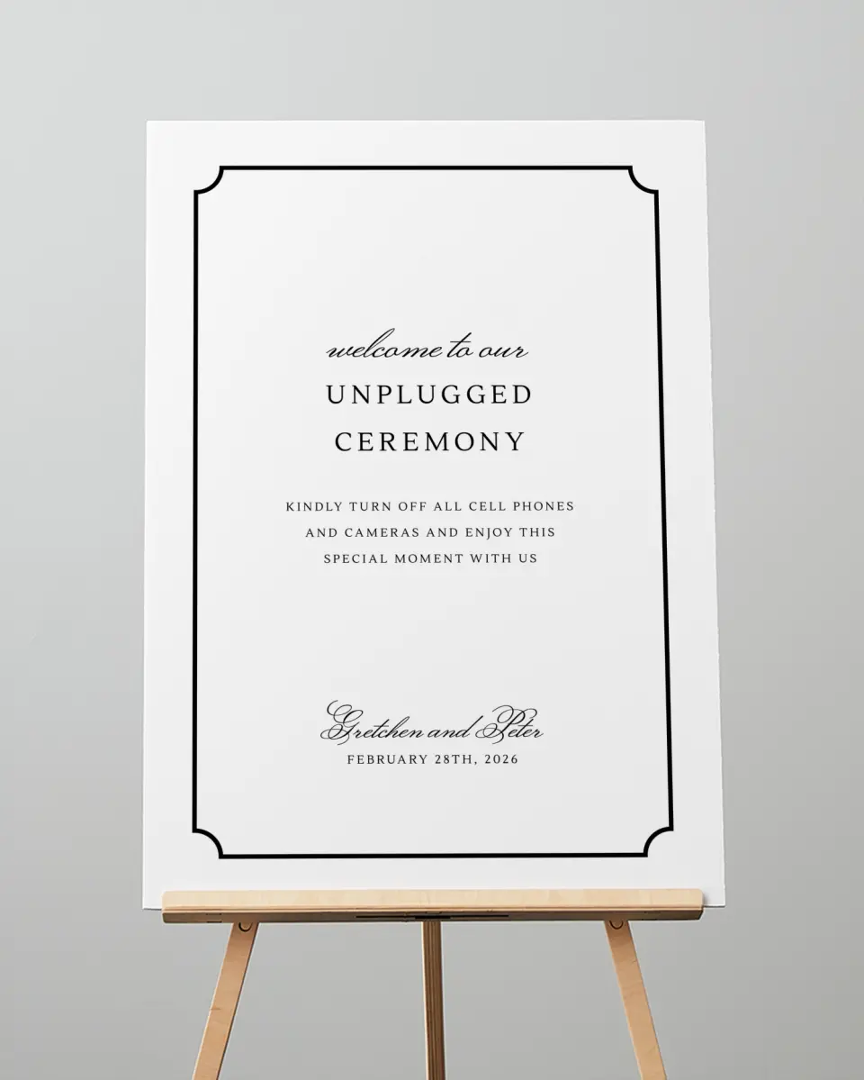 This is a 20" x 28" Unplugged Sign called Elegant Tradition printed in full color