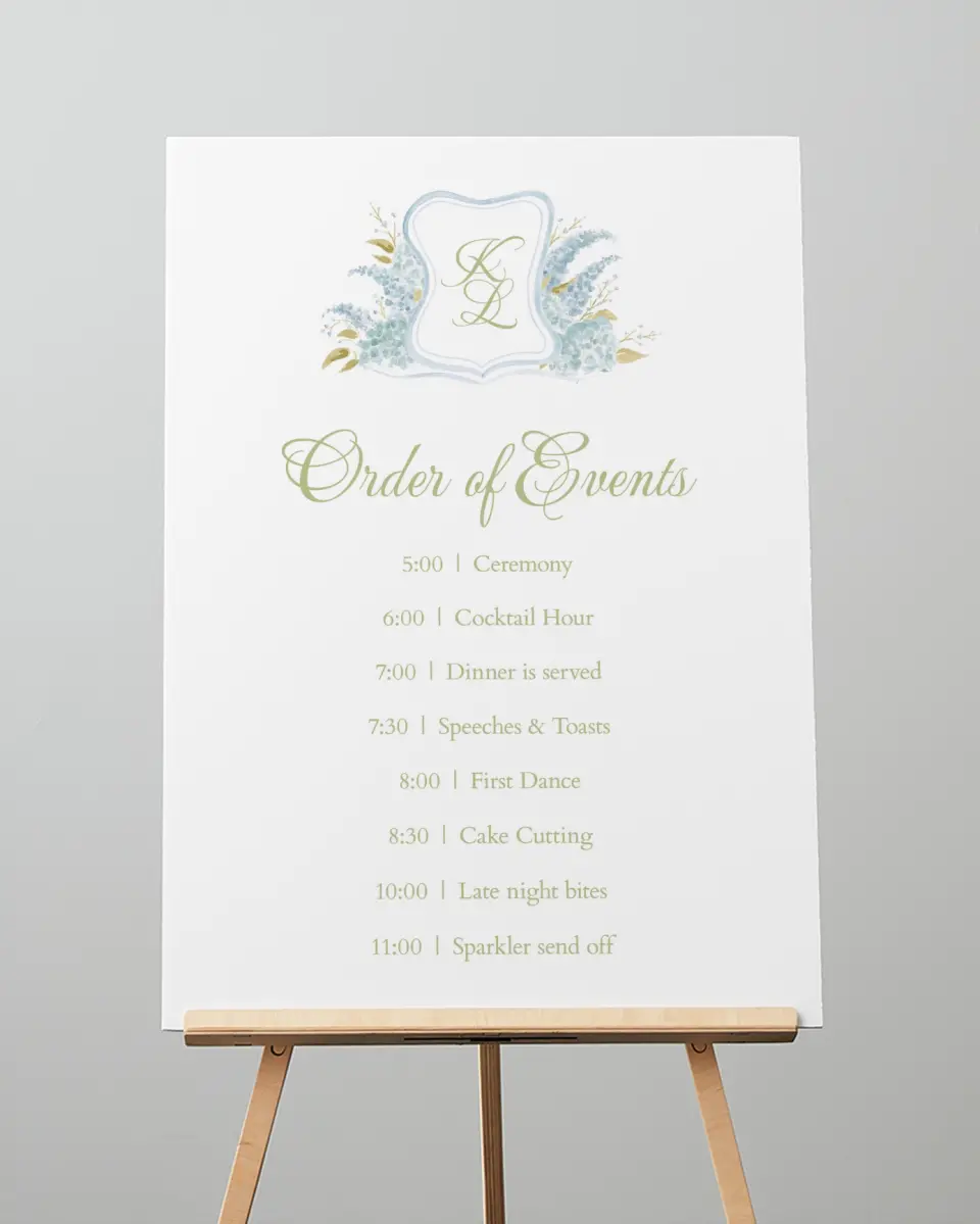This is a 20" x 28" Schedule Sign called Southern Belle printed in full color