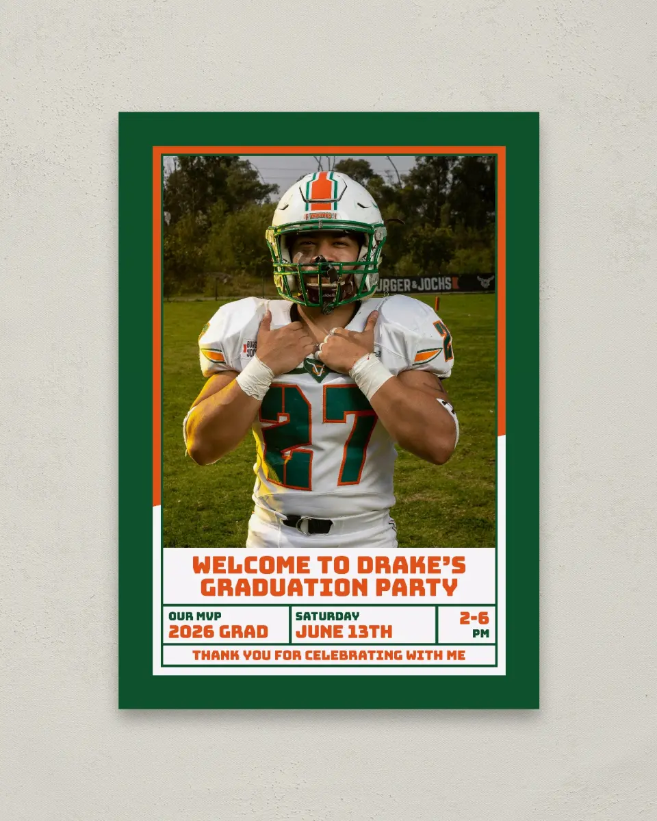 This is a 20" x 28" Welcome Grad Sign called MVP Grad printed in full color